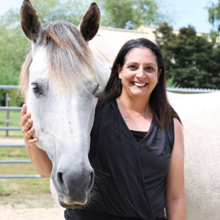 Cheryl with white horse